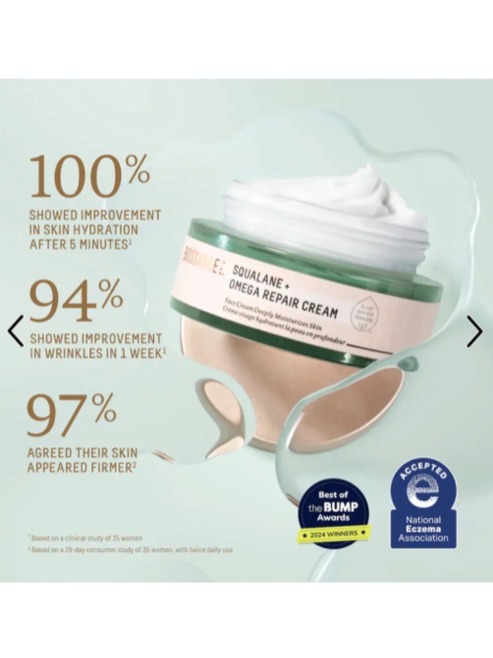 New Biossance Mini Omega Repair Deep Hydration Moisturizer + Squalane - Picture 2 of 9